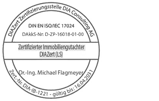 Link zur DIAZert, Architekt und zertifizierter Immobiliengutachters nach DIN EN ISO/IEC 17024 Dr. Michael Flagmeyer