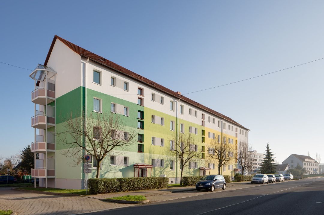 Farbkonzept Mehrfamilienhaus Block Plattenbau 08 MP WBS 70 WBG Südharz Nordhausen, Architekt Michael Flagmeyer