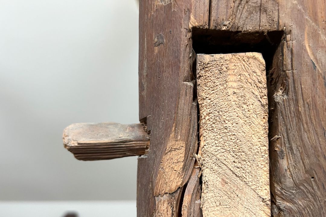 Architekt Flagmeyer: Umbau Gemeindeverwaltung zu Wohnungen in Gerterode, Eichsfeld (Fachwerkhaus, Denkmalschutz), Detail sichtbares Fachwerk in den Wohnungen