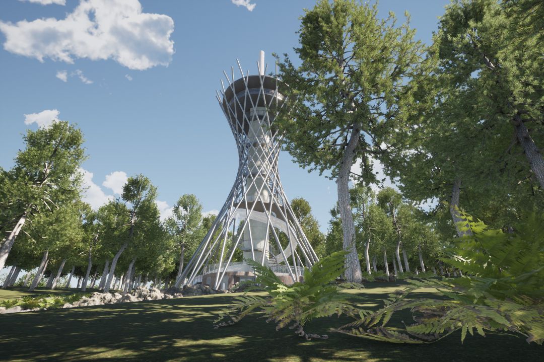 Neubau Harzer Hexenreich Turm mit Funktionsgebäuden in Rothesütte, Architekt Michael Flagmeyer