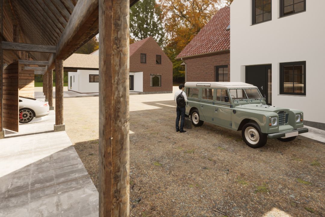 Hofanlage zwei Einfamilienhäuser mit Klinkerfassade und Remise auf Fehmarn, Ostsee, Architekt Michael Flagmeyer
